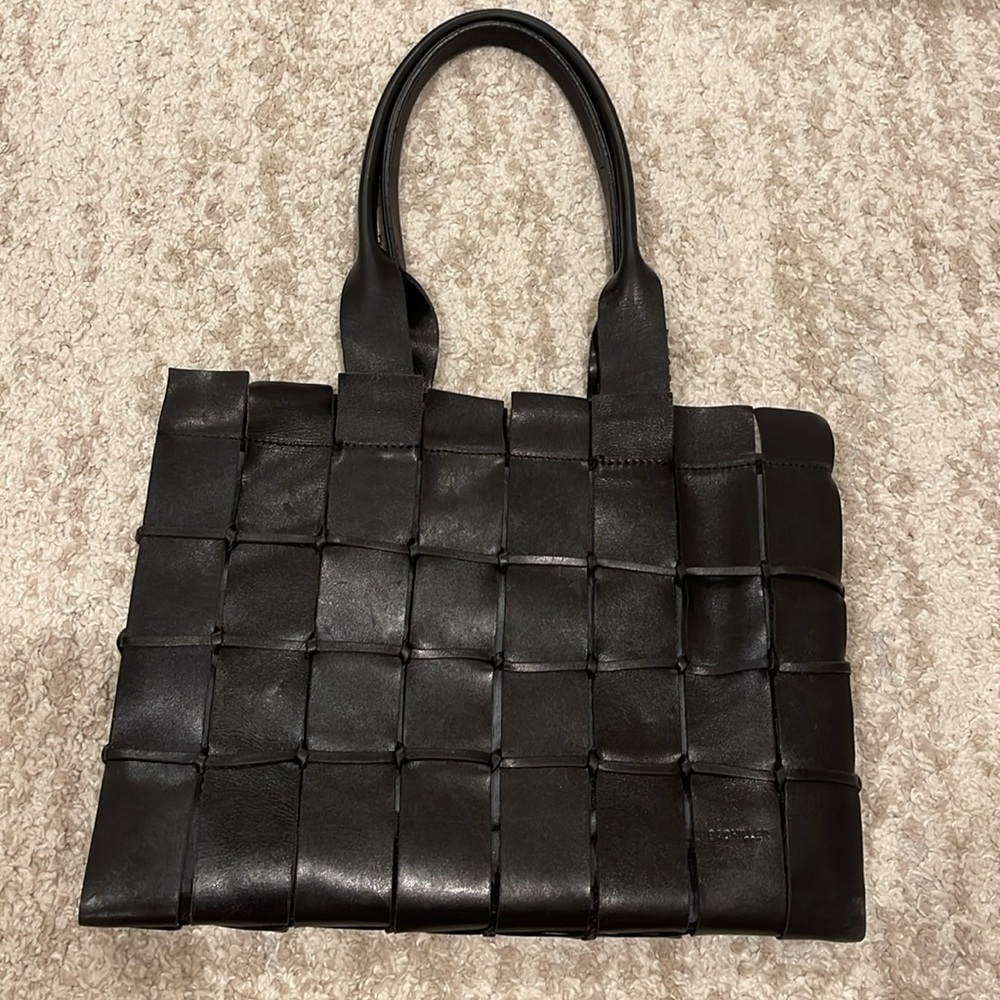 Bachiller art bag leather Black Woven Tote Bag - Picture 3 of 16